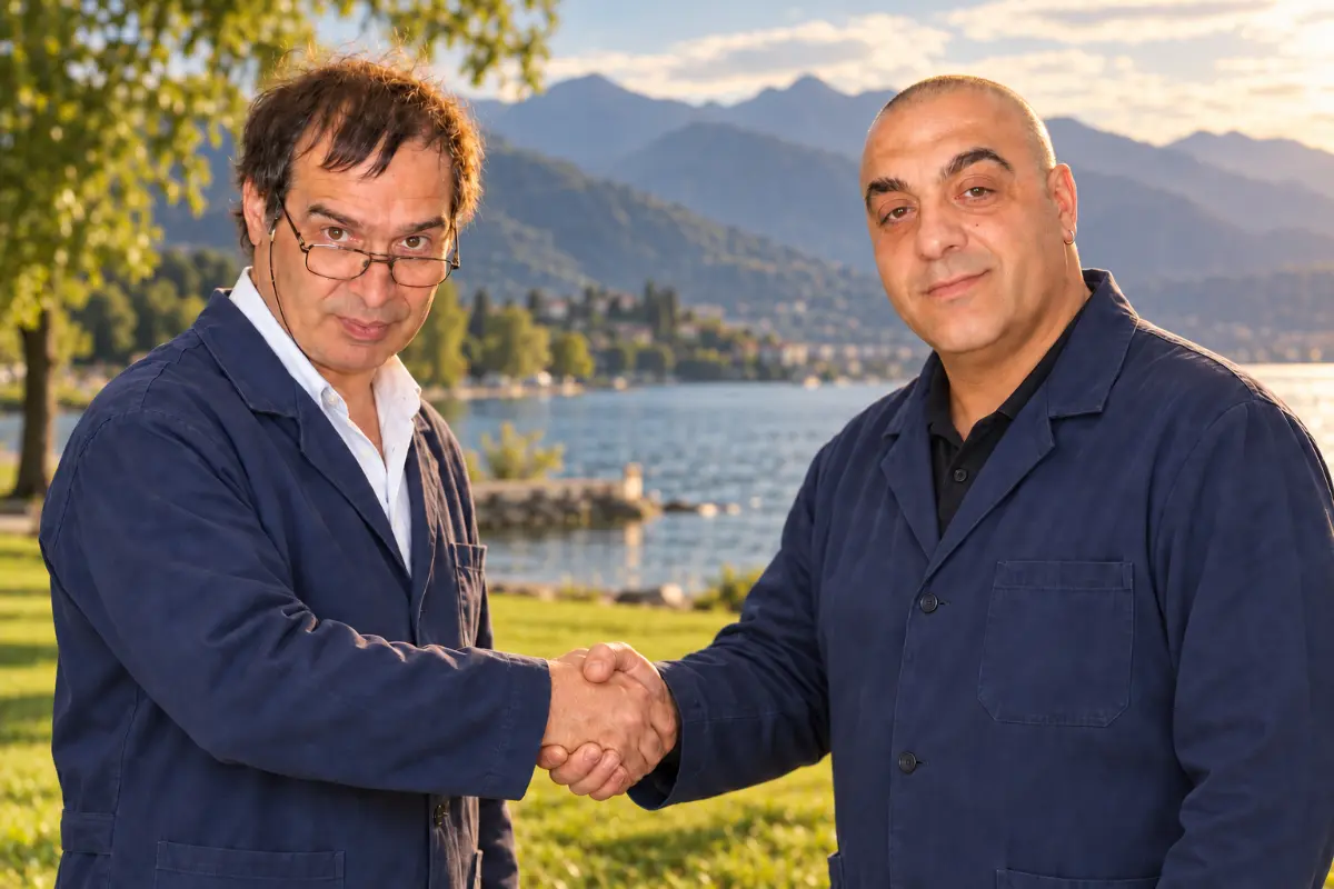 Rappresentazione del passaggio del negozio da Lorenzo Maggio a Leandro Rubino